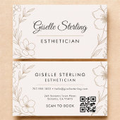 Botanical Blush QR Code Esthetician Floral 名刺