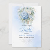 Botanical Boho Blue Floral Bridal Shower Invitatio 招待状 (正面)