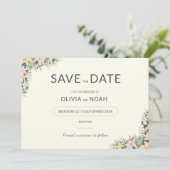Botanical boho wedding save the date セーブザデート (スタンド正面)