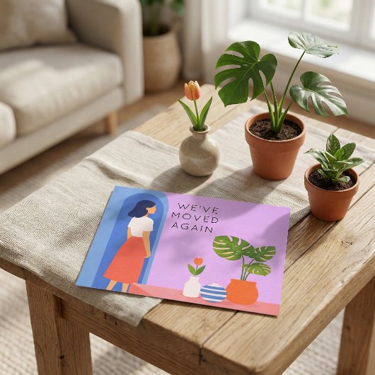 Botanical boho  we've moved  again 案内ポストカード