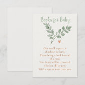 Botanical Books for Baby Card – Minimal Eucalyptus エンクロージャーカード (正面/裏面)