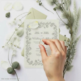 Botanical Border Antique French Vintage Elegant 招待状