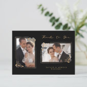 Botanical Branches エレガント Frame 2写真結婚ズ サンキューカード (スタンド正面)