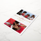 Botanical Branches Christmas Custom Photo Script 箔シーズンカード (回転した状態)