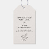 Botanical Branding Small Business Minimalist Hang ギフトタグ (裏面)