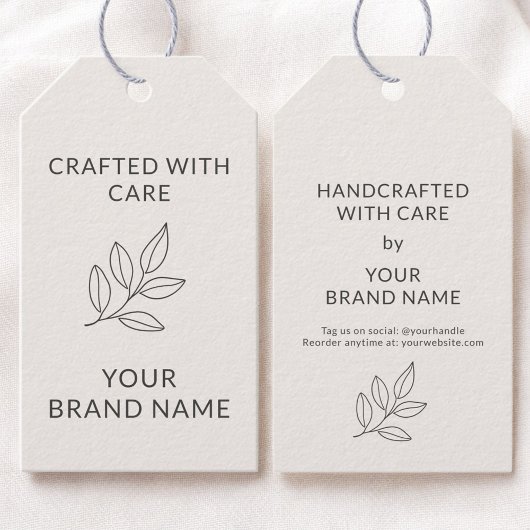 Botanical Branding Small Business Minimalist Hang ギフトタグ