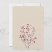 Botanical Burgundy ivory gypsophila floral RSVP  招待状 (裏面)