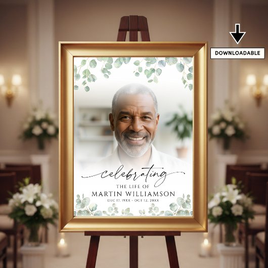 Botanical Celebrating the Life of Photo Funeral ポスター