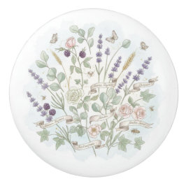 Botanical Ceramic Cabinet Knob French Country セラミックノブ