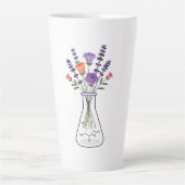Botanical Chemistry Flask with Lavender and Rose A カフェラテマグ (正面)