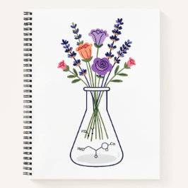 Botanical Chemistry Flask with Lavender and Rose A ノートブック
