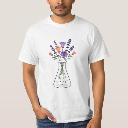 Botanical Chemistry Flask with Lavender and Rose A Tシャツ (正面)
