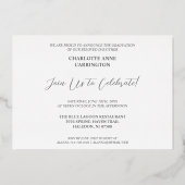 Botanical Cherry Blossom Flowers Oval Frame Photo  箔招待状 (裏面)