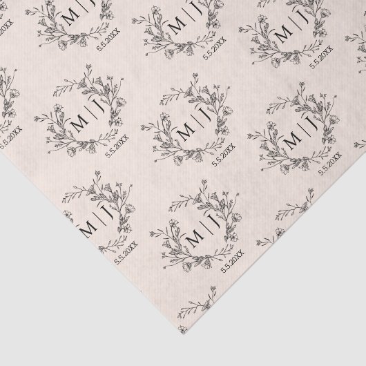 botanical chic typography monogram wedding  薄葉紙 (詳細)