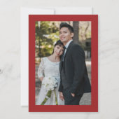 Botanical Chinese Wedding Double Happiness Symbol  サンキューカード (裏面)