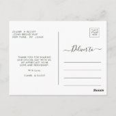 Botanical Christmas金ゴールド結婚の感謝の写真 ポストカード (裏面)