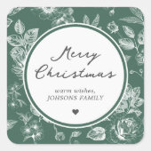 Botanical Christmas スクエアシール (正面)