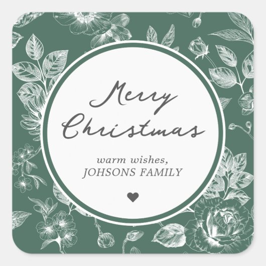 Botanical Christmas スクエアシール (正面)