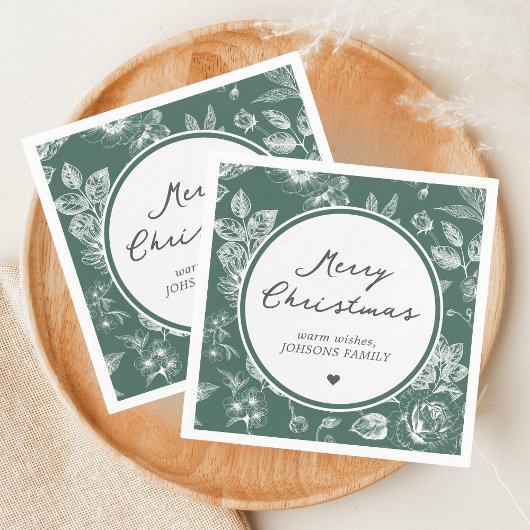 Botanical Christmas スタンダードカクテルナプキン