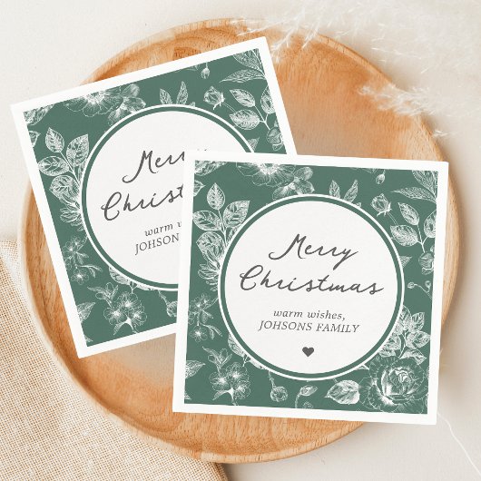 Botanical Christmas スタンダードランチョンナプキン