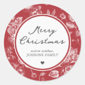 Botanical Christmas ラウンドシール (正面)