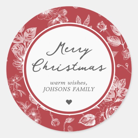 Botanical Christmas ラウンドシール (正面)