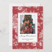 Botanical Christmas Holiday Photo 招待状 (正面)