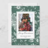 Botanical Christmas Holiday Photo 招待状 (正面)