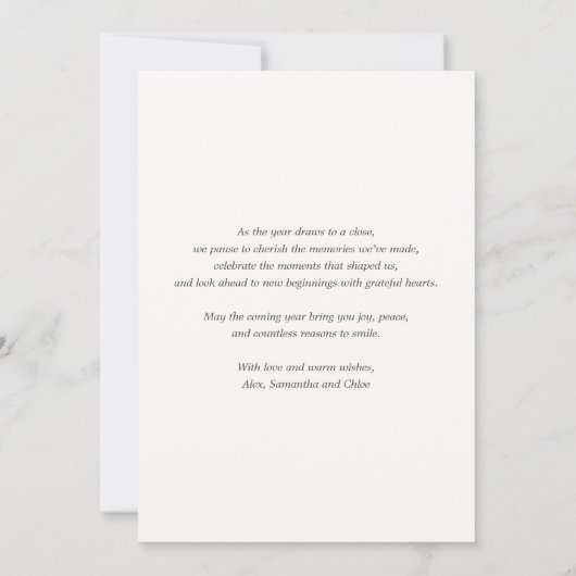 Botanical Christmas Holiday Photo 招待状 (裏面)