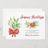 Botanical Christmas Holidays Company Business  シーズンカード (正面/裏面)