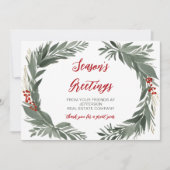 Botanical Christmas Holidays Company Business  シーズンカード (正面)