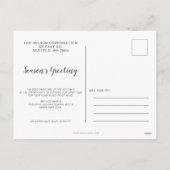 Botanical Christmas Holidays Company Business  シーズンポストカード (裏面)