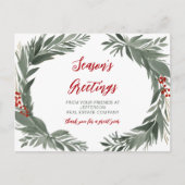 Botanical Christmas Holidays Company Business  シーズンポストカード (正面)