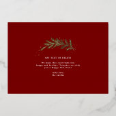 botanical christmas photo gold wreath 箔シーズンカード (裏面)