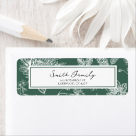 Botanical Christmas Return Address Label ラベル