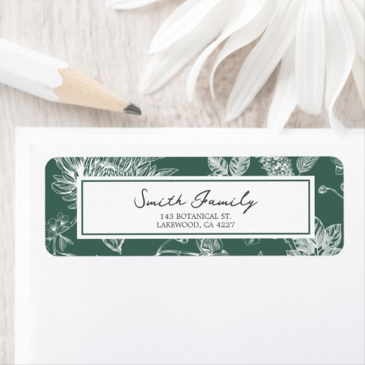 Botanical Christmas Return Address Label ラベル (インサイチュ)