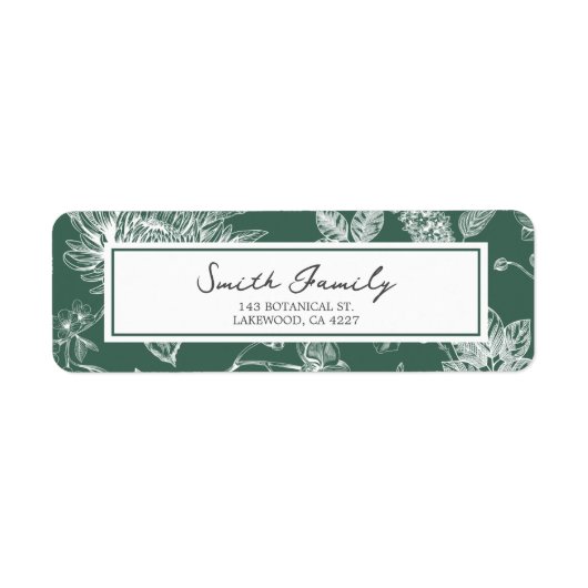 Botanical Christmas Return Address Label ラベル (正面)