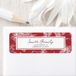 Botanical Christmas Return Address Label ラベル