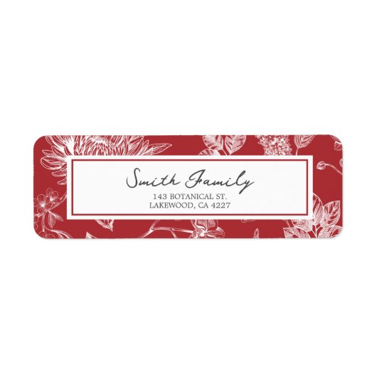 Botanical Christmas Return Address Label ラベル (正面)