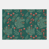 Botanical Christmas Wrapping Paper ラッピングペーパーシート (正面3)