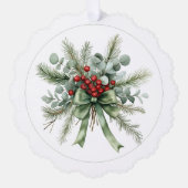 Botanical Christmas Wreath  オーナメントカード (正面)