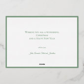 Botanical Christmas Wreath Modern Gold Script 箔シーズンカード (裏面)