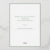 Botanical Christmas Wreath Modern Gold Script 箔シーズンカード (裏面)