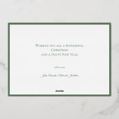 Botanical Christmas Wreath Modern Gold Script 箔シーズンカード (裏面)