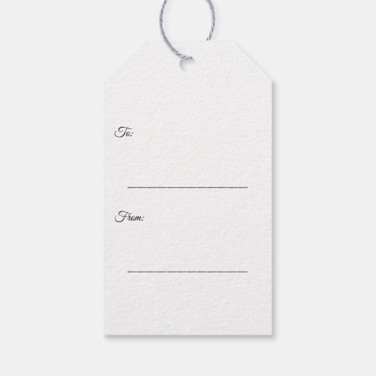 Botanical Christmas Wreath Modern Script ギフトタグ (裏面)