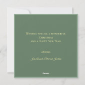 Botanical Christmas Wreath Modern Script シーズンカード (裏面)