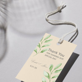 Botanical Classic Thank You Wedding Favor Tag ギフトタグ