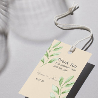Botanical Classic Thank You Wedding Favor Tag ギフトタグ