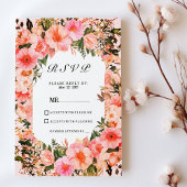 Botanical colorful blossom floral RSVP  招待状