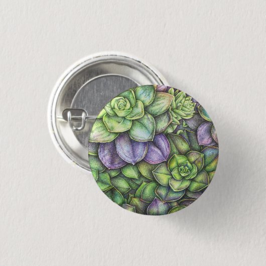 Botanical Colorful Illustration Button 缶バッジ (正面&裏面)